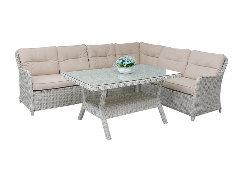 Divano da pranzo rattan, mobili per esterni YQR-495B