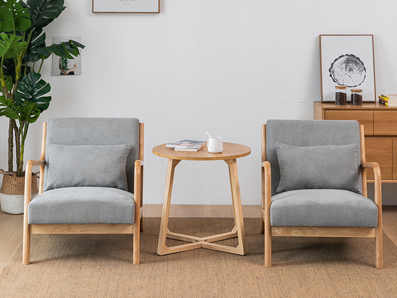 Sedia moderna in pelle con braccia in legno, sedia da soggiorno, mobili interni YQ-K2001