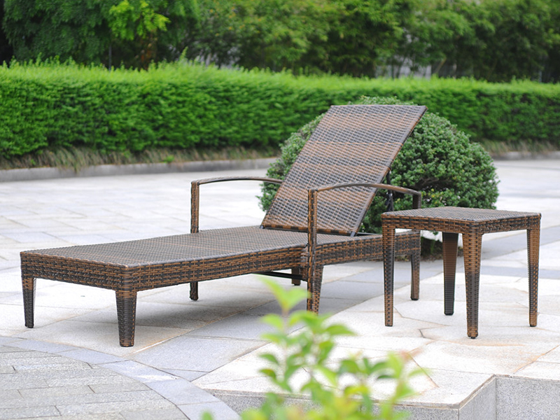 Lounge Rattan all'aperto, letto reclinabile in alluminio Rattan, daybed rattan YQ-RB-409