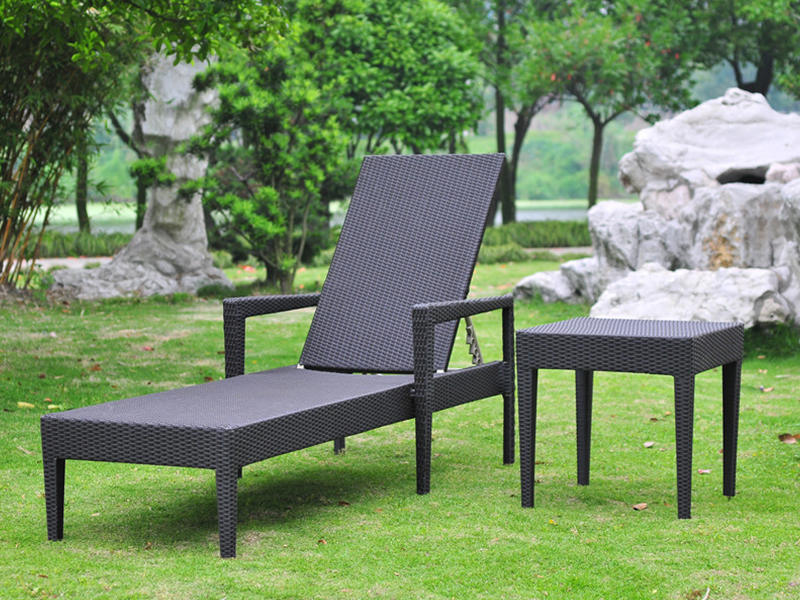Lounge Rattan in alluminio, daybed in tessitura all'aperto, letto di rattan sintetico YQ-RB-416