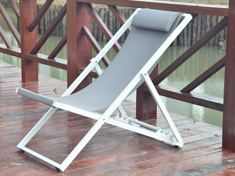 Beach Chaise Lounge Sedia da spiaggia per adulti, sedia rilassante in alluminio, sedia per il tempo libero all'aperto YQ-TB-4031