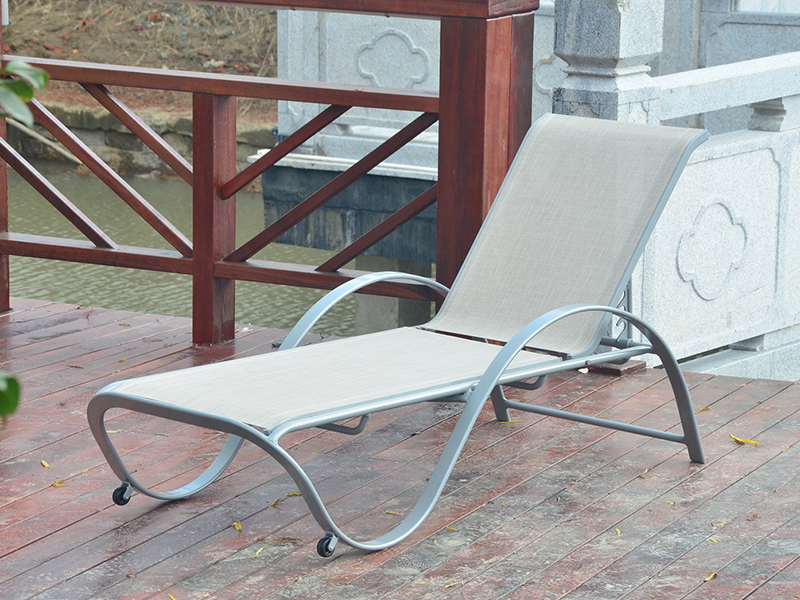 salone da sole all'aperto, lettino da sole con fionda in alluminio, lettino da sole in spiaggia sdraiata YQ-TB-431B