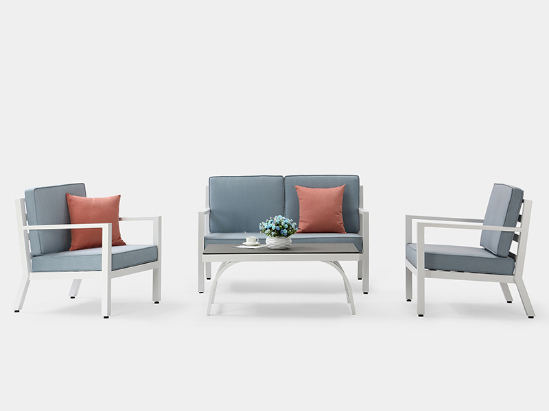 4pcs Set di divano in telaio in alluminio, mobili da giardino YQA-1097