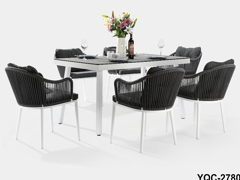 mobili da esterno tavolo da pranzo set di corde mobili da giardino tavolo e sedie da esterno yqc-2780