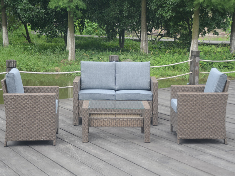 Set di divano rattan, bussare al set di divano rattan, telaio in alluminio mobili rattan, yqr-407a