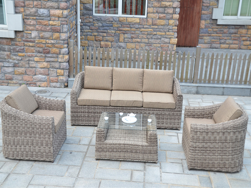 Set di divano rattan, set di divano in alluminio 4pcs YQR-418-2