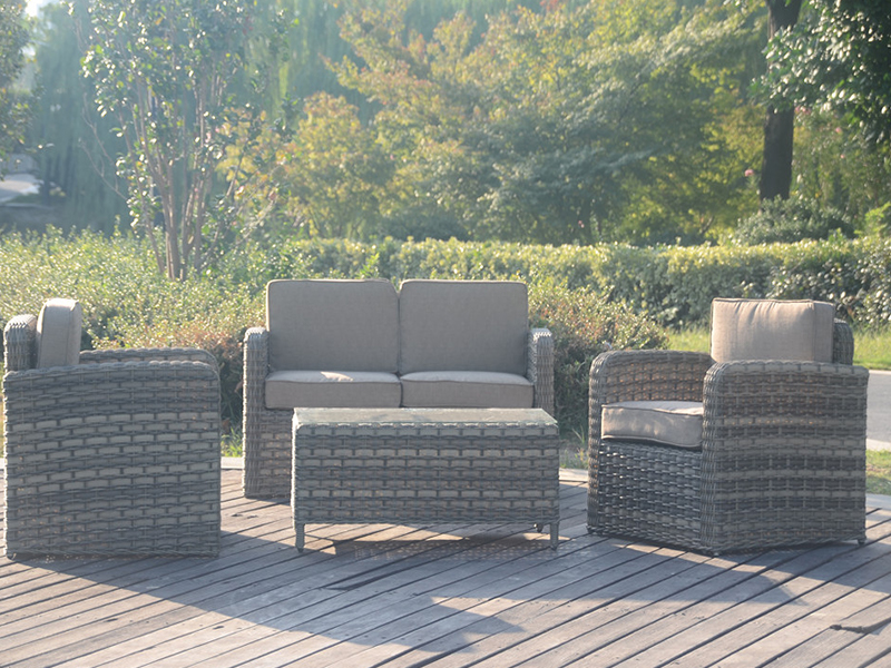 Set di divano rattan, cornice in alluminio, set da giardino esterno YQR-469A